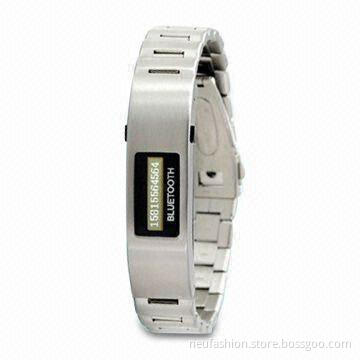 Bluetooth Bracelet with Caller ID, LCD Clock and 24 Hours Display, Suitable for Mobile Phones